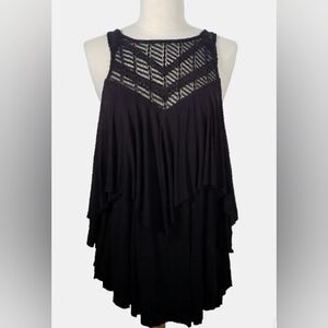 Free People double-layer black tank top with a racerback design